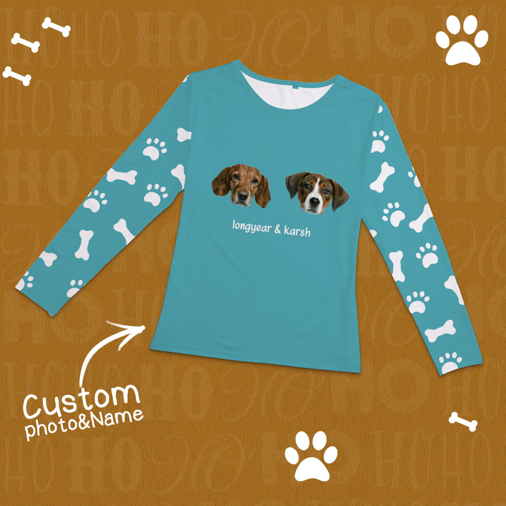 Custom Photo Pet Faces - Gift For Dog Lovers, Cat Lovers - Personalized Unisex Pajamas Set - auphotoblanket