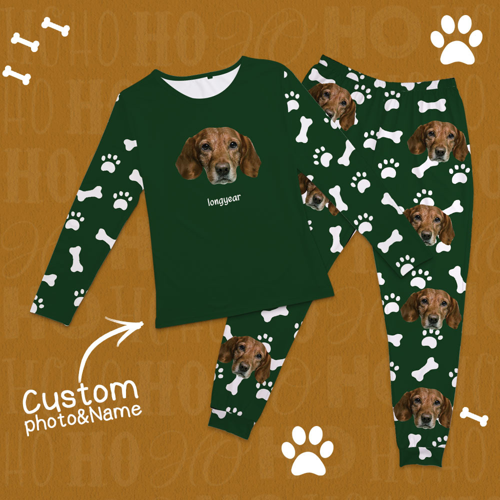 Custom Photo Pet Faces - Gift For Dog Lovers, Cat Lovers - Personalized Unisex Pajamas Set - auphotoblanket