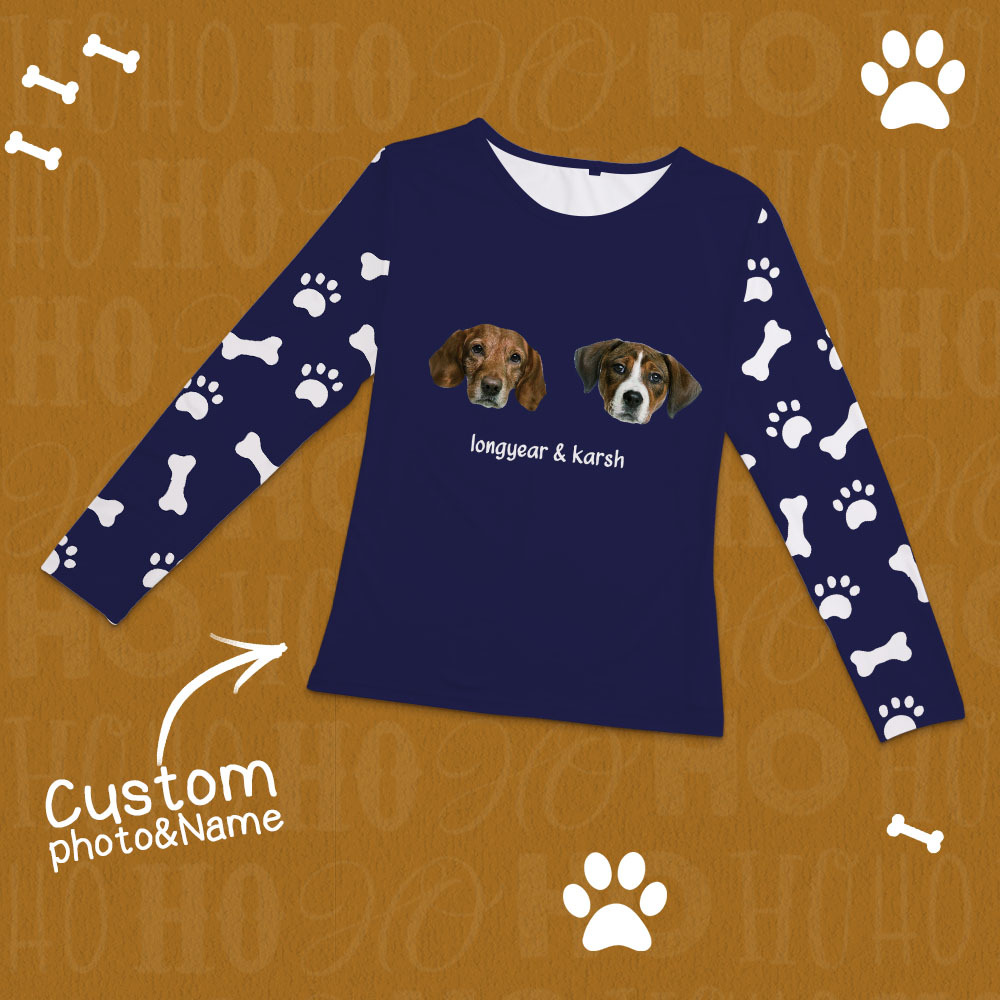 Custom Photo Pet Faces - Gift For Dog Lovers, Cat Lovers - Personalized Unisex Pajamas Set - auphotoblanket