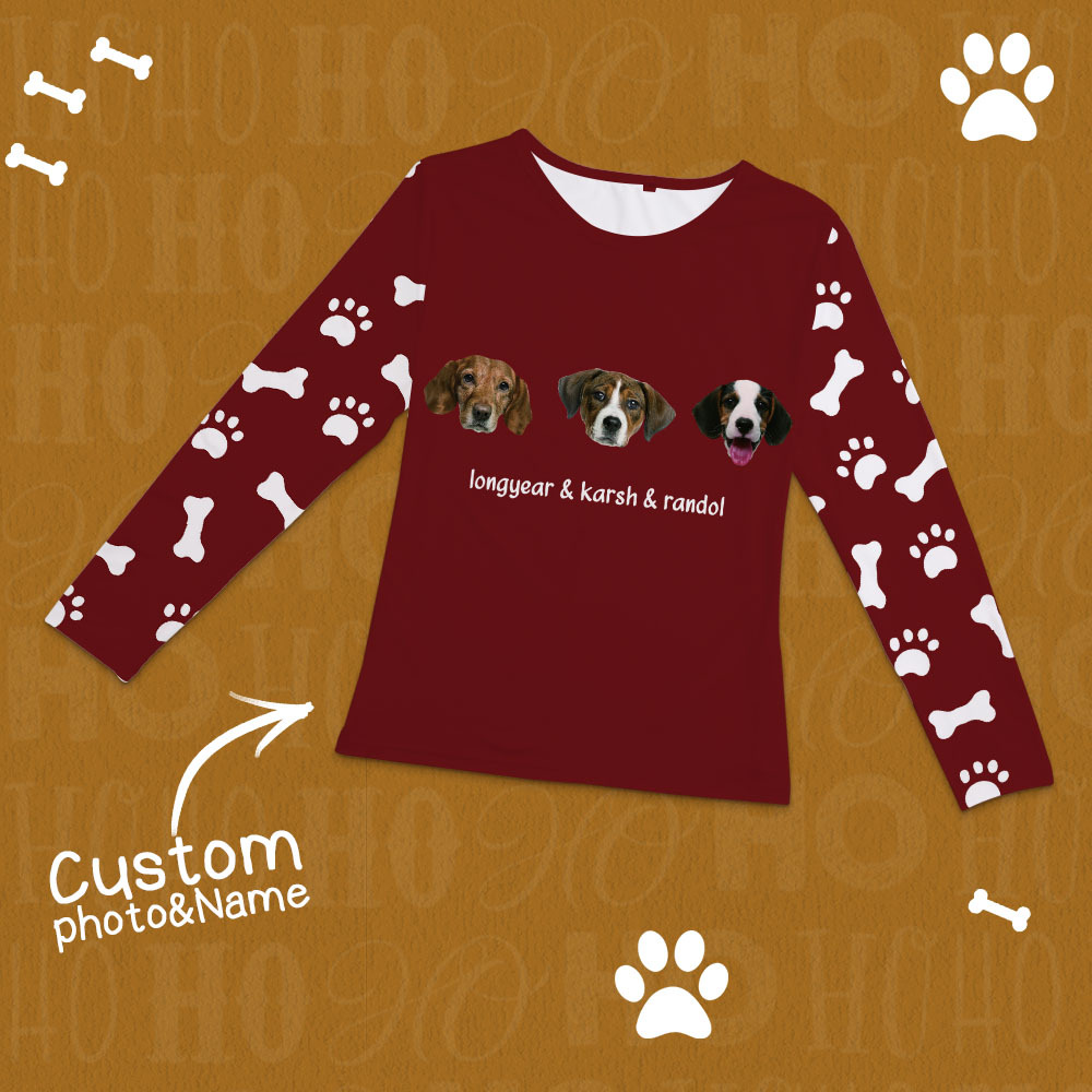 Custom Photo Pet Faces - Gift For Dog Lovers, Cat Lovers - Personalized Unisex Pajamas Set - auphotoblanket