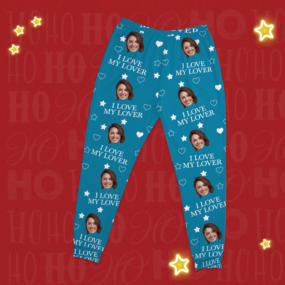 Custom Photo Funny I Love My Lover - Personalized Pajama Pants