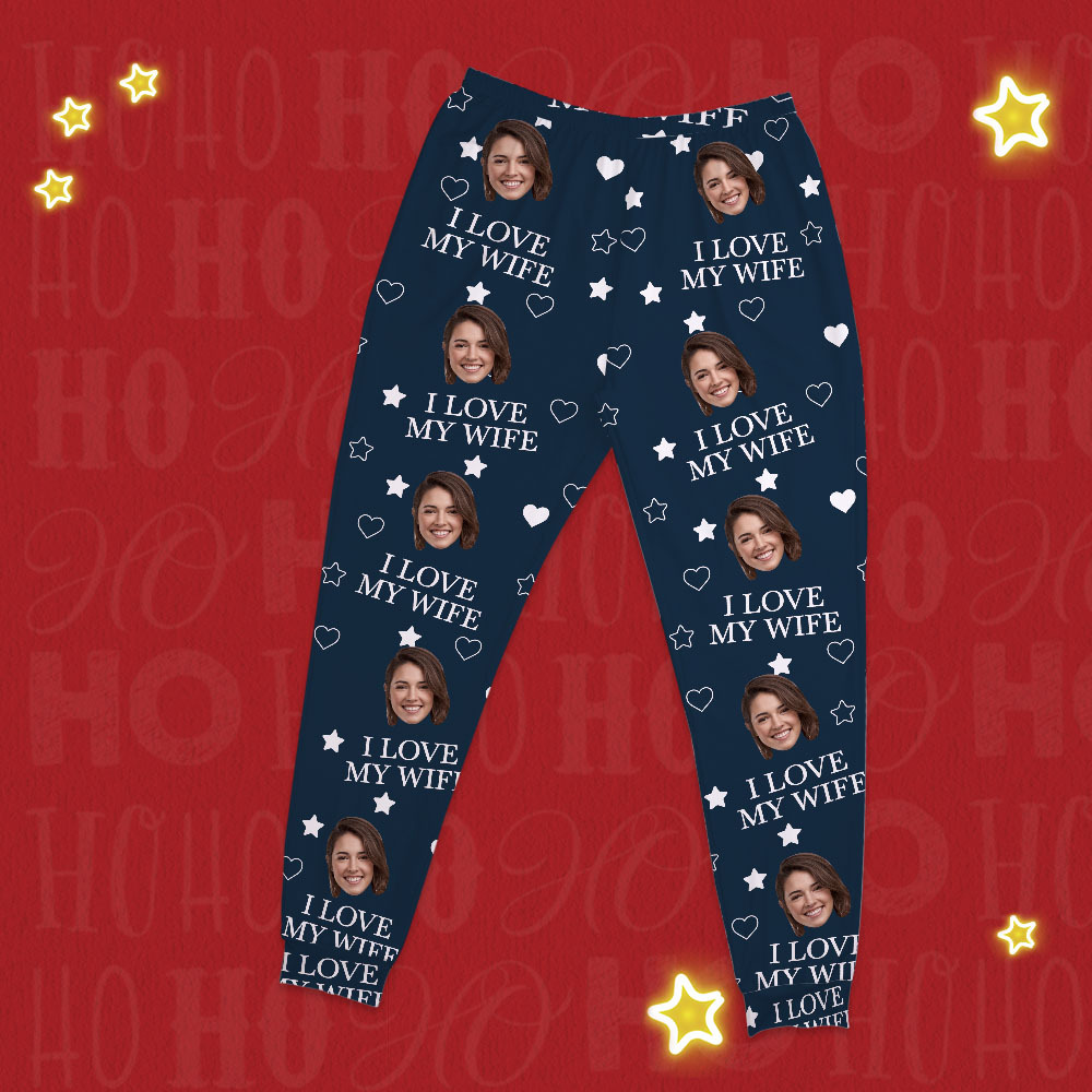 Custom Photo Funny I Love My Lover - Personalized Pajama Pants