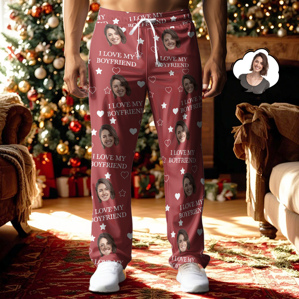 Custom Photo Funny I Love My Lover - Personalized Pajama Pants