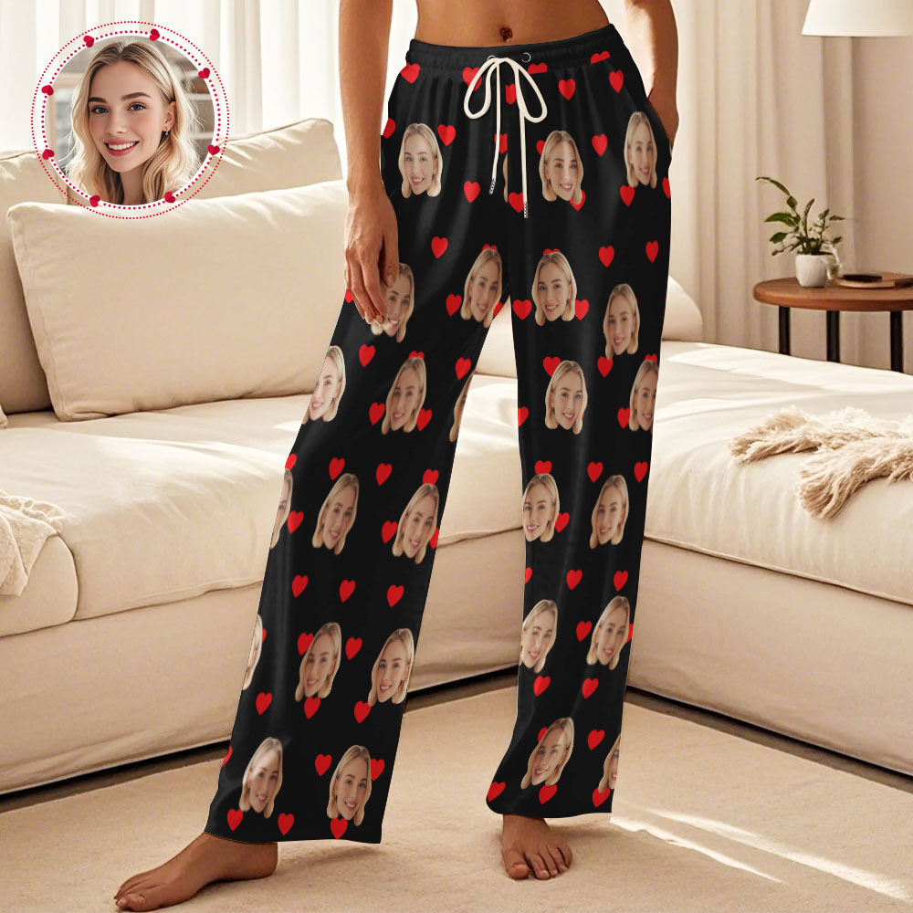 Custom Multiple Hearts Pajama Pants Personalized Trousers Sleepwear Couple Pajamas Pants - auphotoblanket