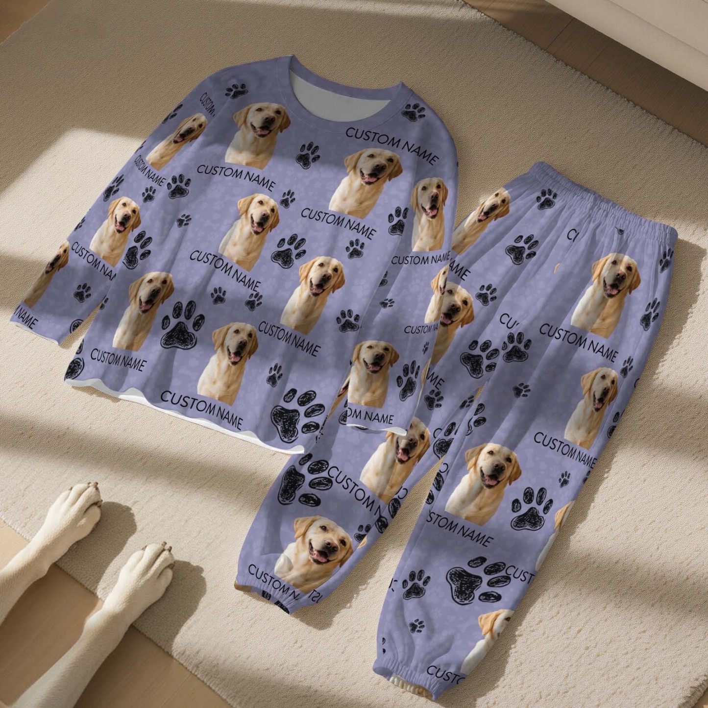 Custom Photo With Paw For Dog Lovers Sleepwear