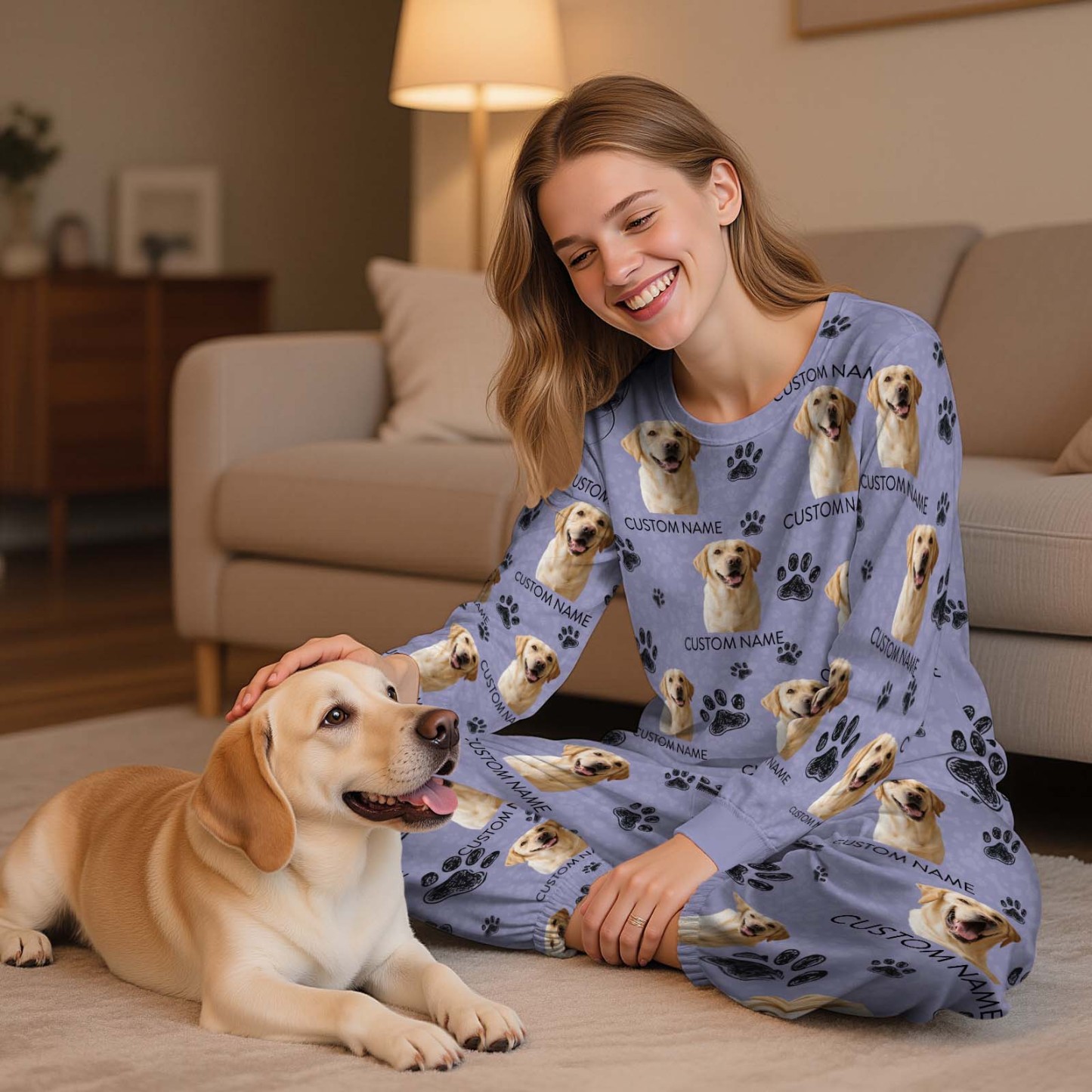 Custom Photo With Paw For Dog Lovers Sleepwear