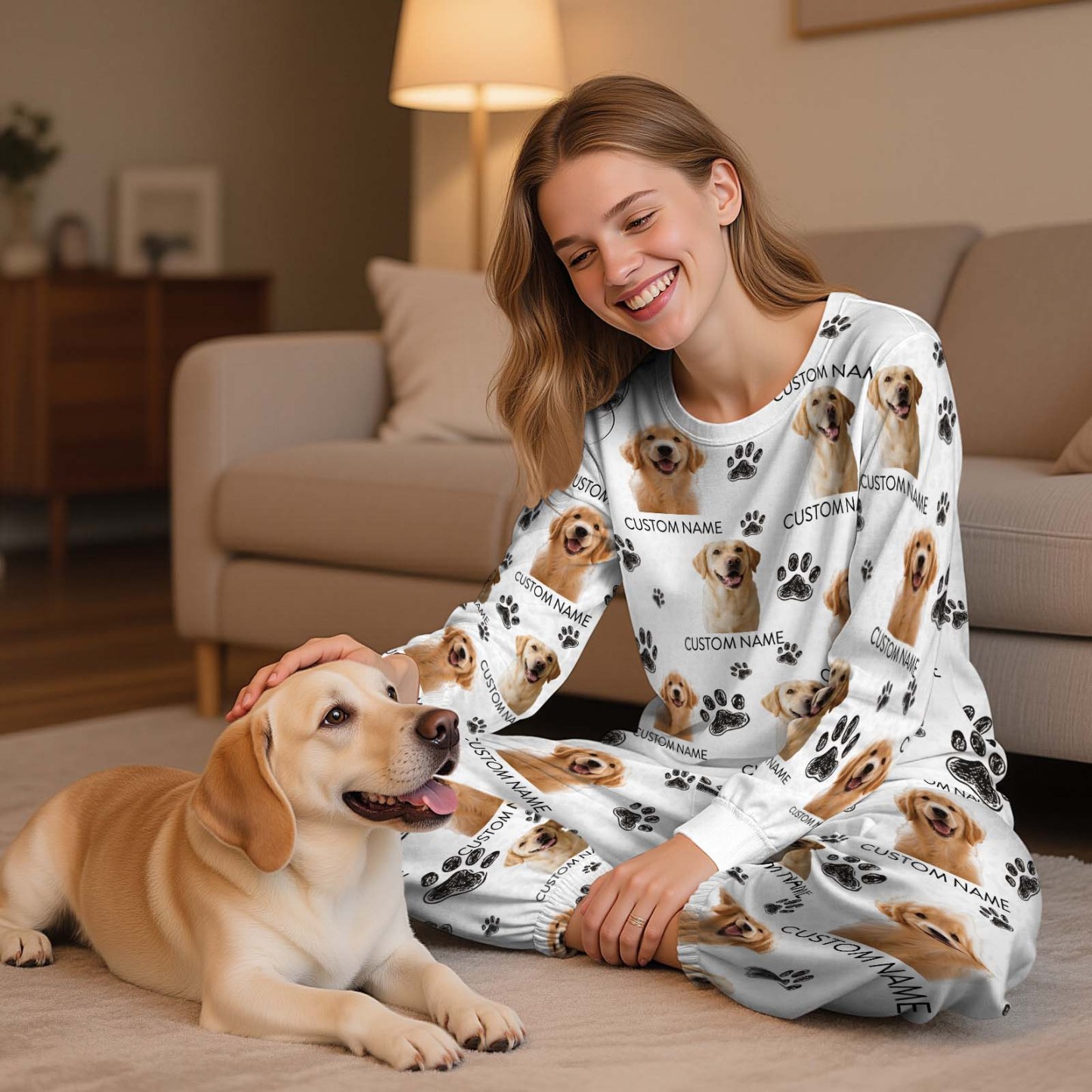 Custom Photo With Paw For Dog Lovers Sleepwear