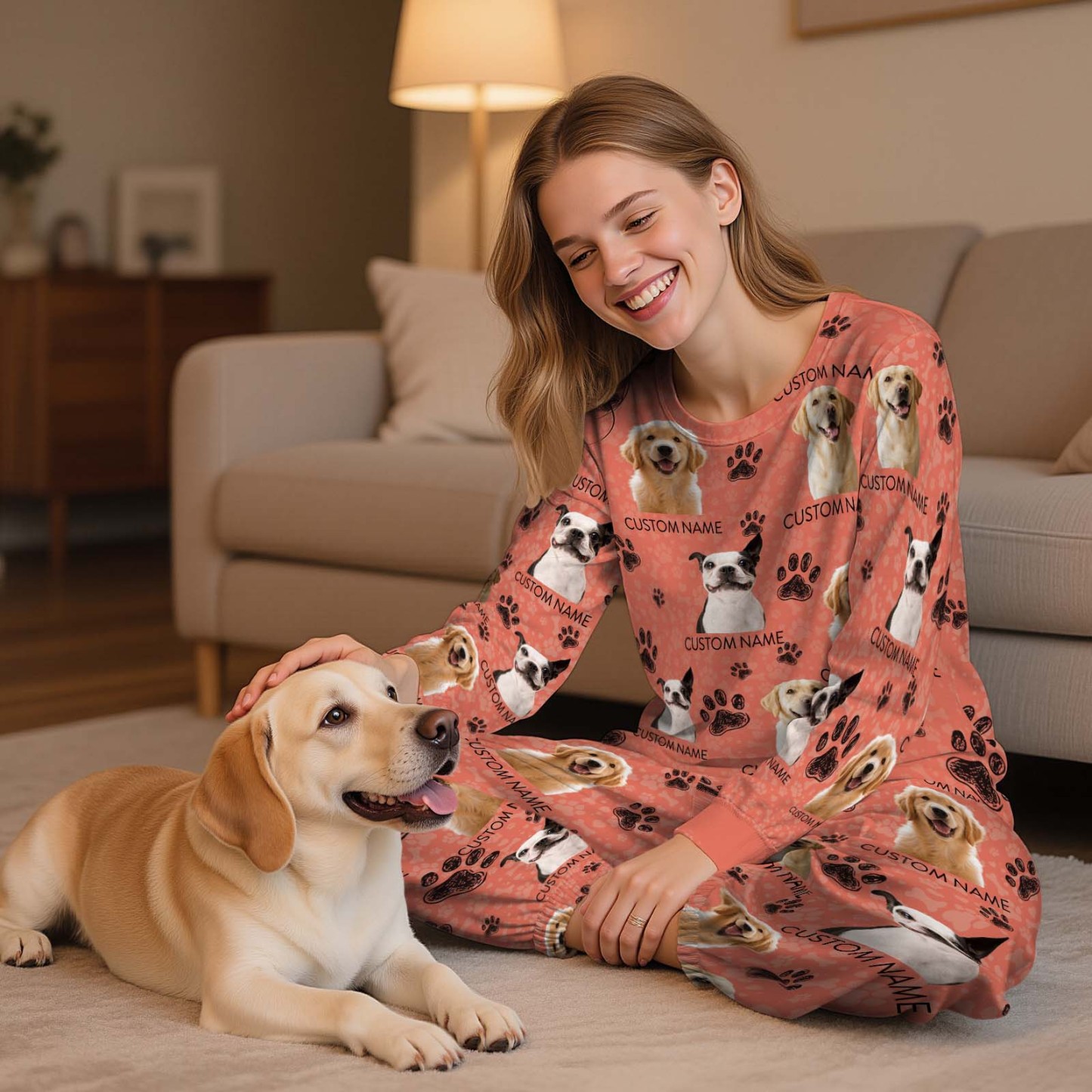 Custom Photo With Paw For Dog Lovers Sleepwear