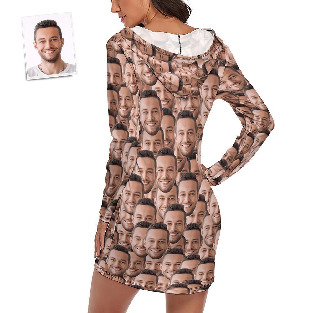 Custom Face Mash Pajamas Women's Pajama Sets Long-sleeved Dress Summer Sleepwear - auphotoblanket