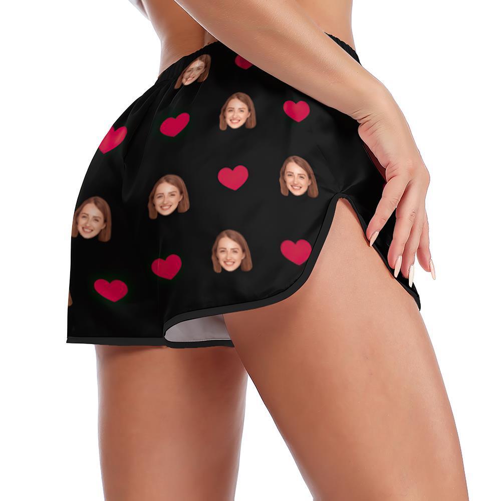 Custom Face Pajamas Suspender Sleepcoat Shorts Lingerie Set Summer Sleepwear - Heart - auphotoblanket