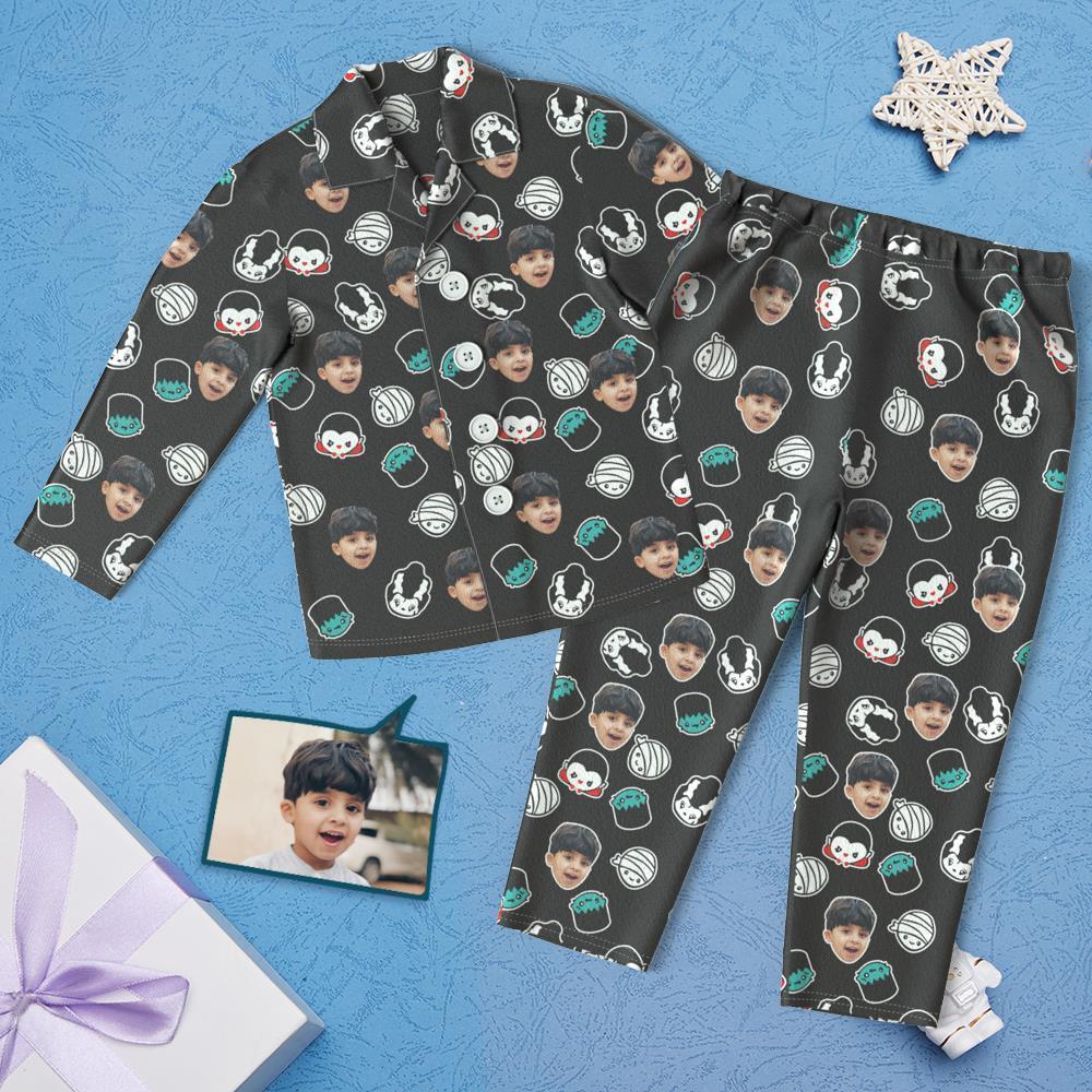 Custom Face Children's Cartoon Monster Pajamas For Kids - auphotoblanket