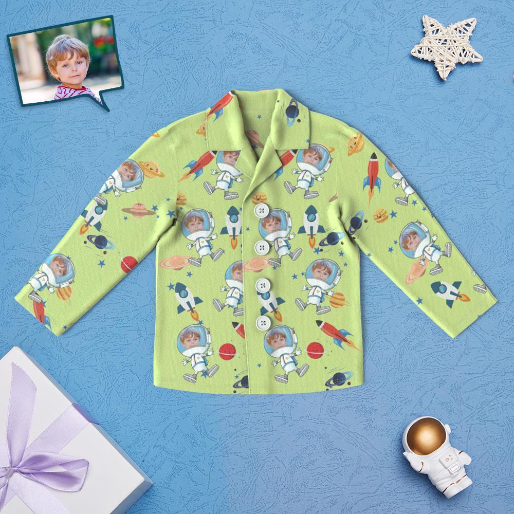 Custom Face Children's Pajamas Space Print Astronaut - auphotoblanket