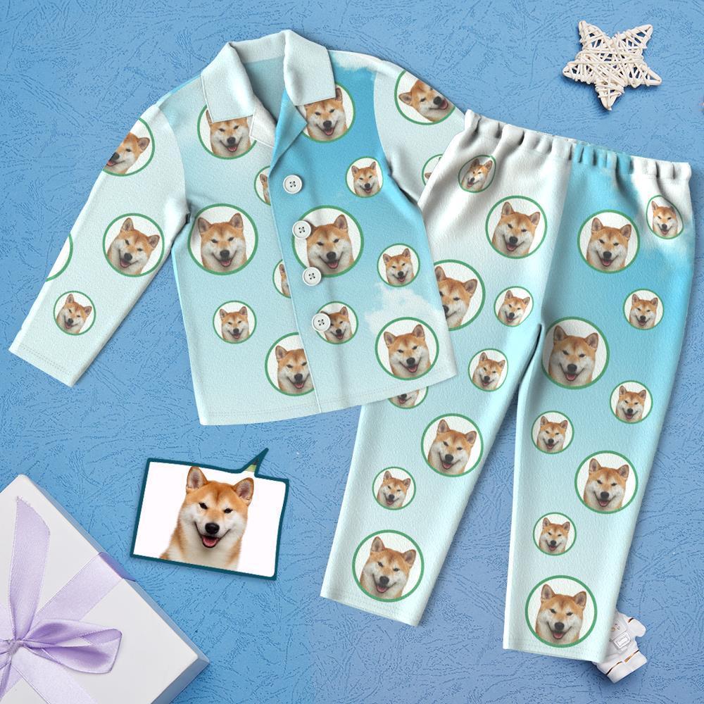 Custom Face Children's Pajamas Sky Print Clouds - auphotoblanket