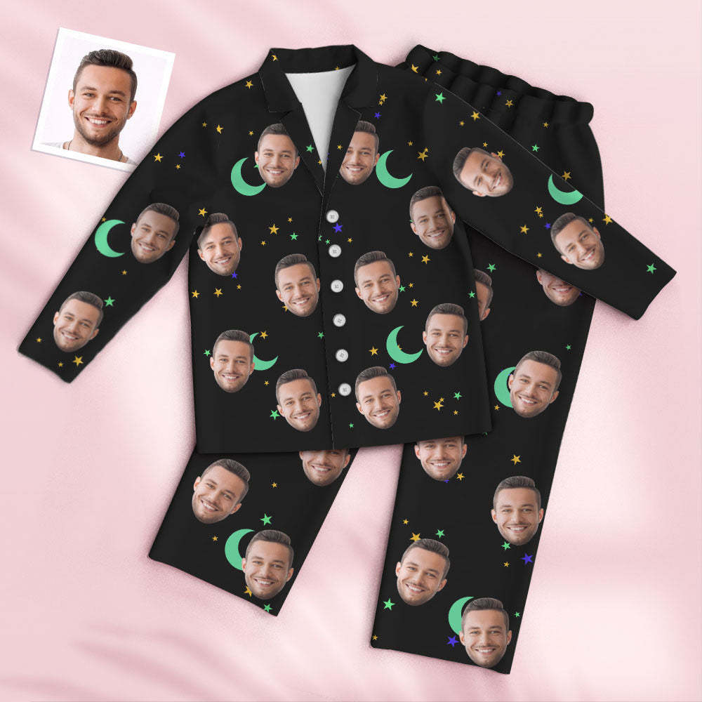Custom Photo Face Pajama Personalized Starry Sky Style Gifts - auphotoblanket