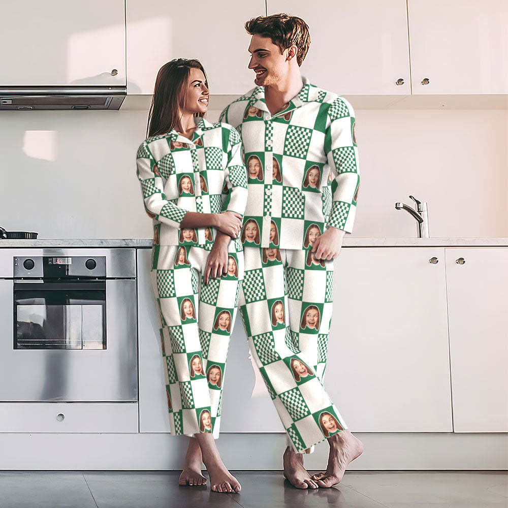 Custom Photo Face Pajama Funny Lattice Comfortable Gifts - auphotoblanket