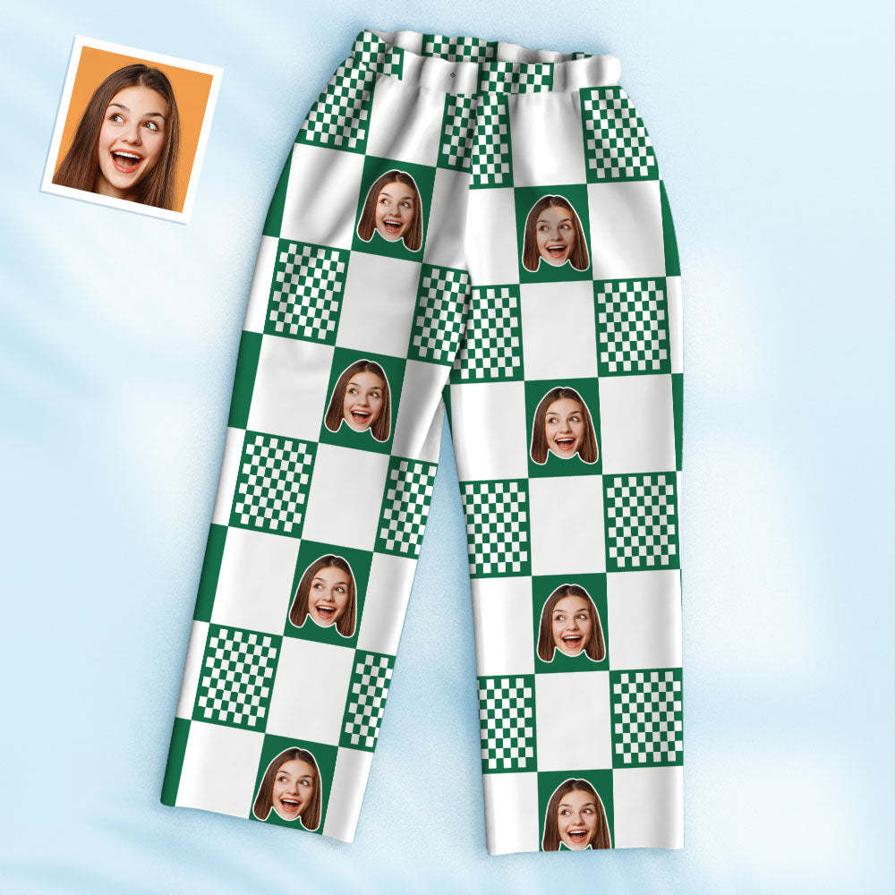 Custom Photo Face Pajama Funny Lattice Comfortable Gifts - auphotoblanket