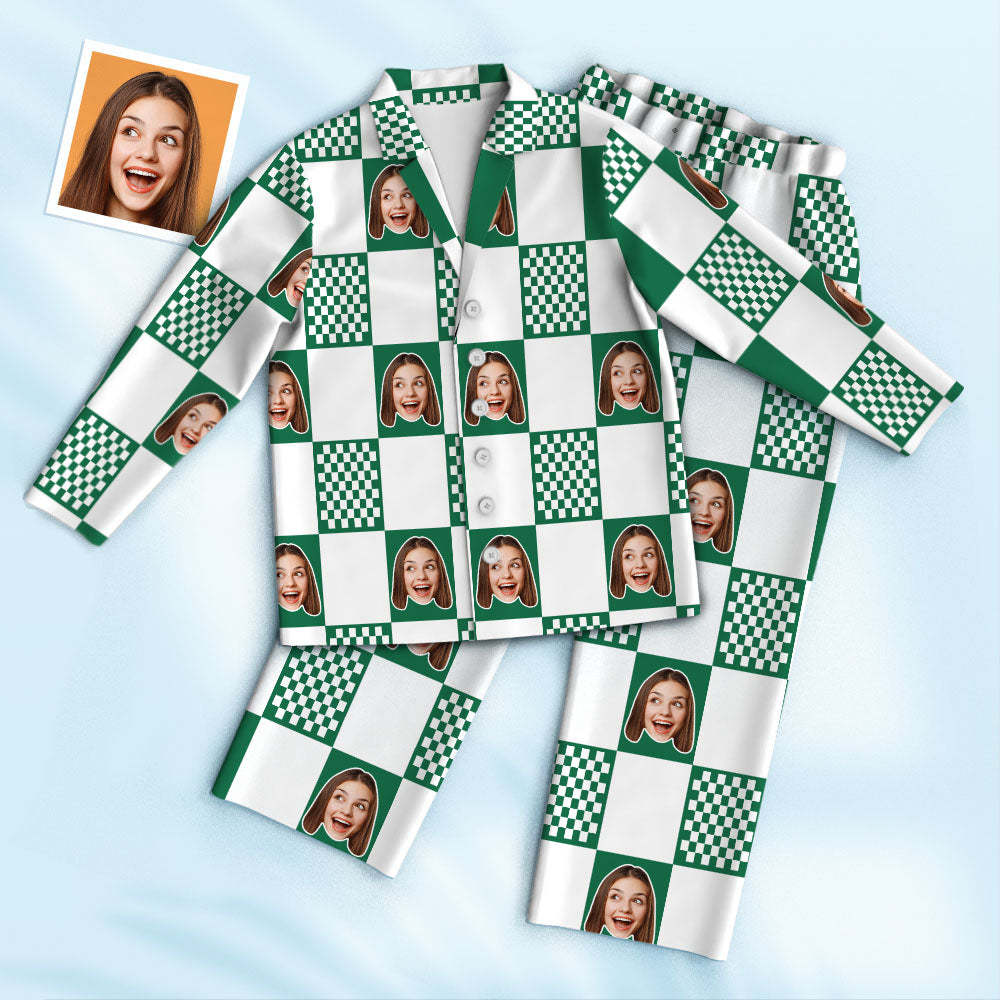 Custom Photo Face Pajama Funny Lattice Comfortable Gifts - auphotoblanket