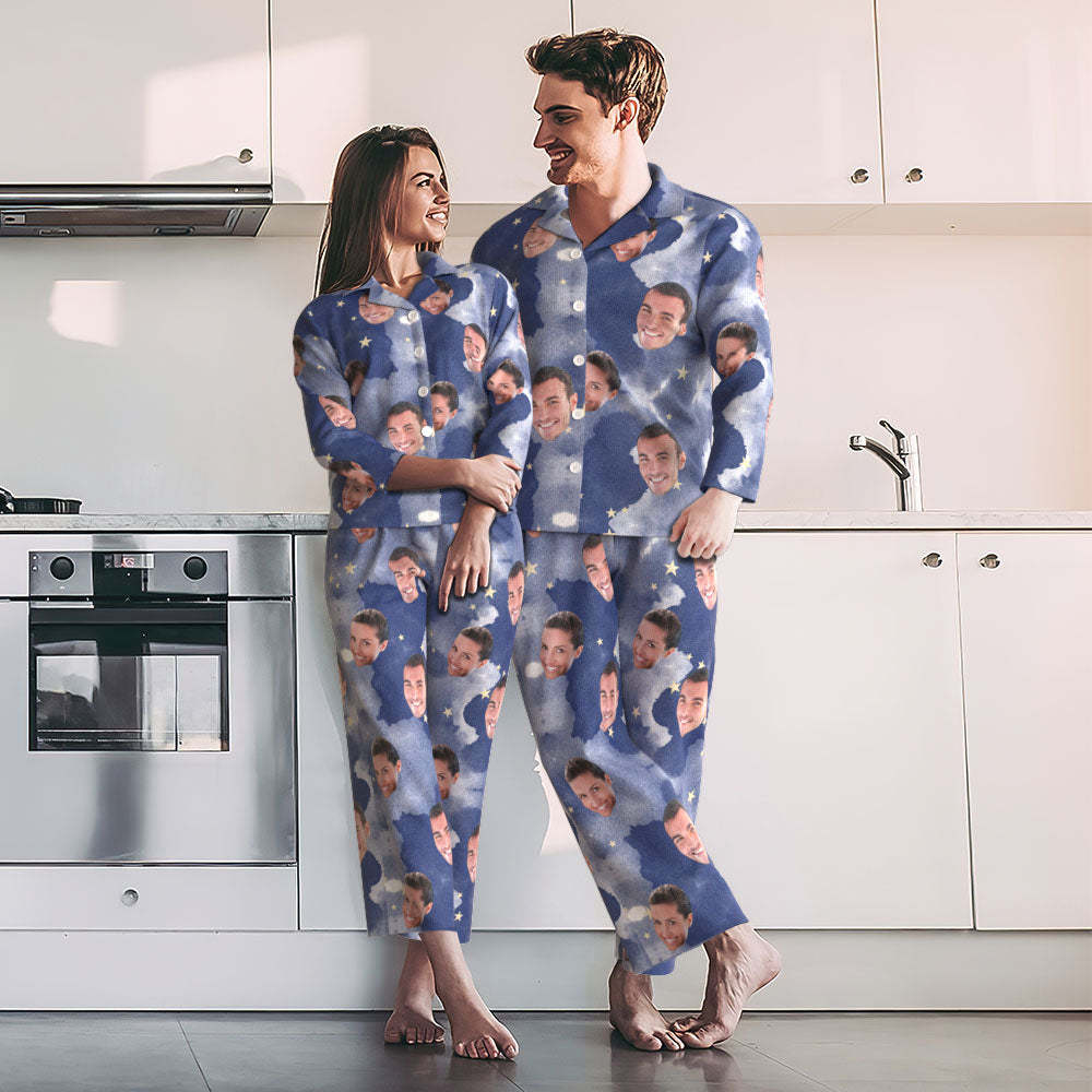 Custom Photo Face Pajama Bloom Style Creative Sky Gifts - auphotoblanket