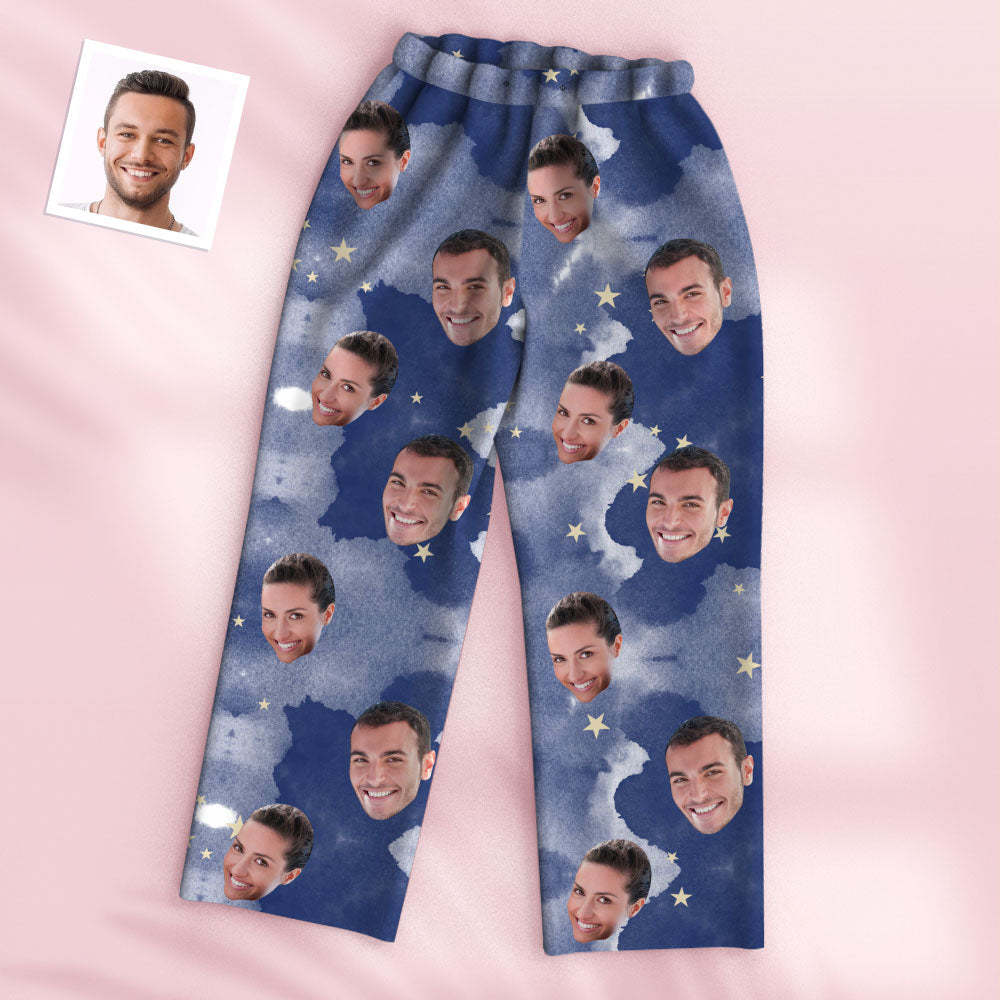Custom Photo Face Pajama Bloom Style Creative Sky Gifts - auphotoblanket