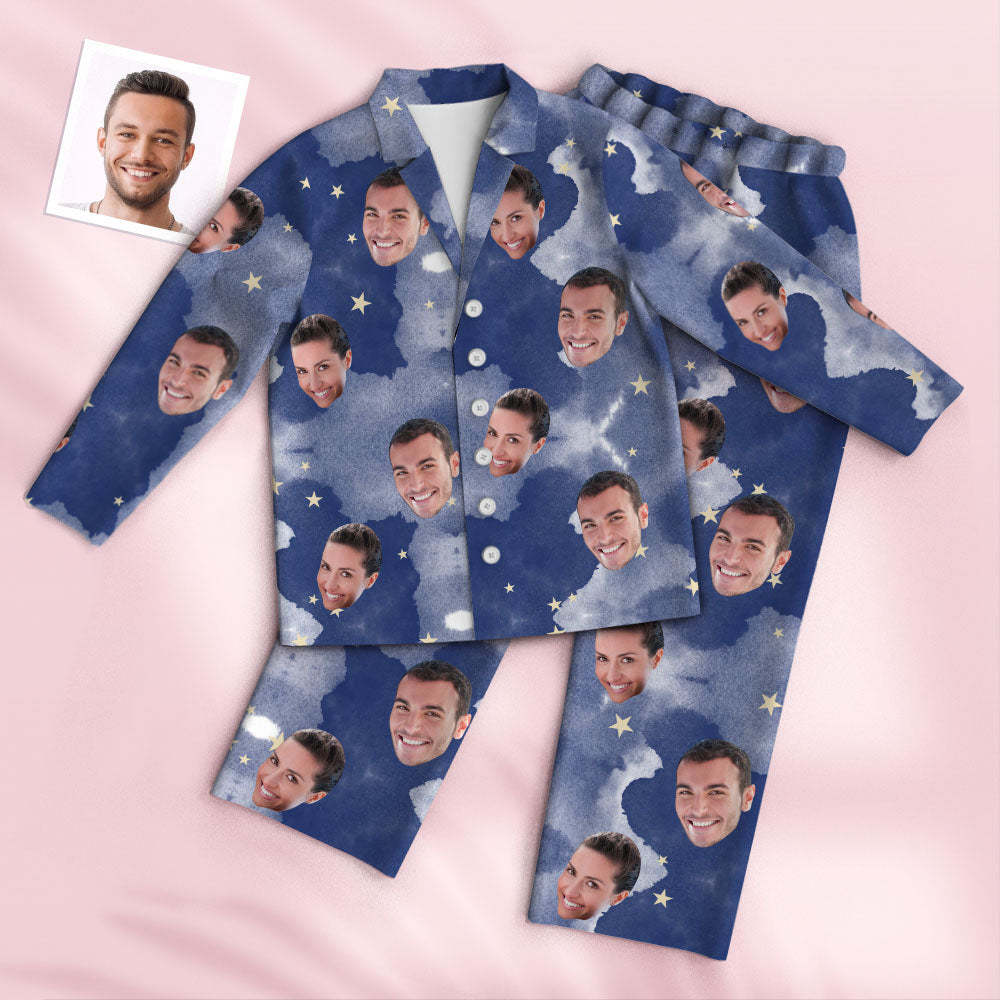 Custom Photo Face Pajama Bloom Style Creative Sky Gifts - auphotoblanket
