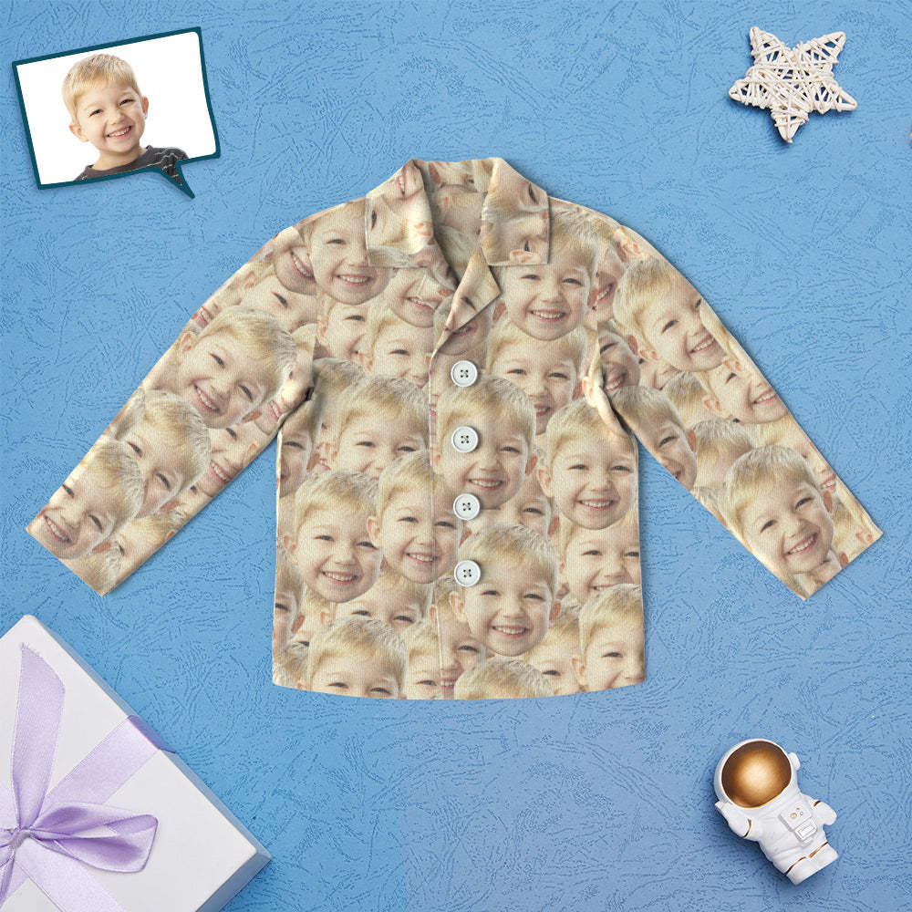 Custom Face Children's Pajamas - Face Mash - auphotoblanket