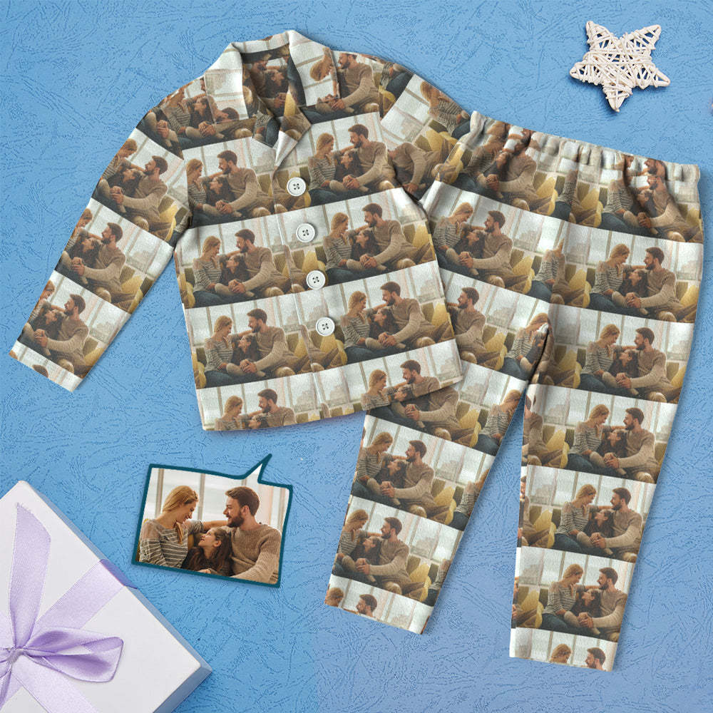 Custom Photo Children's Pajamas Personalized Kid's Sleepwear - auphotoblanket