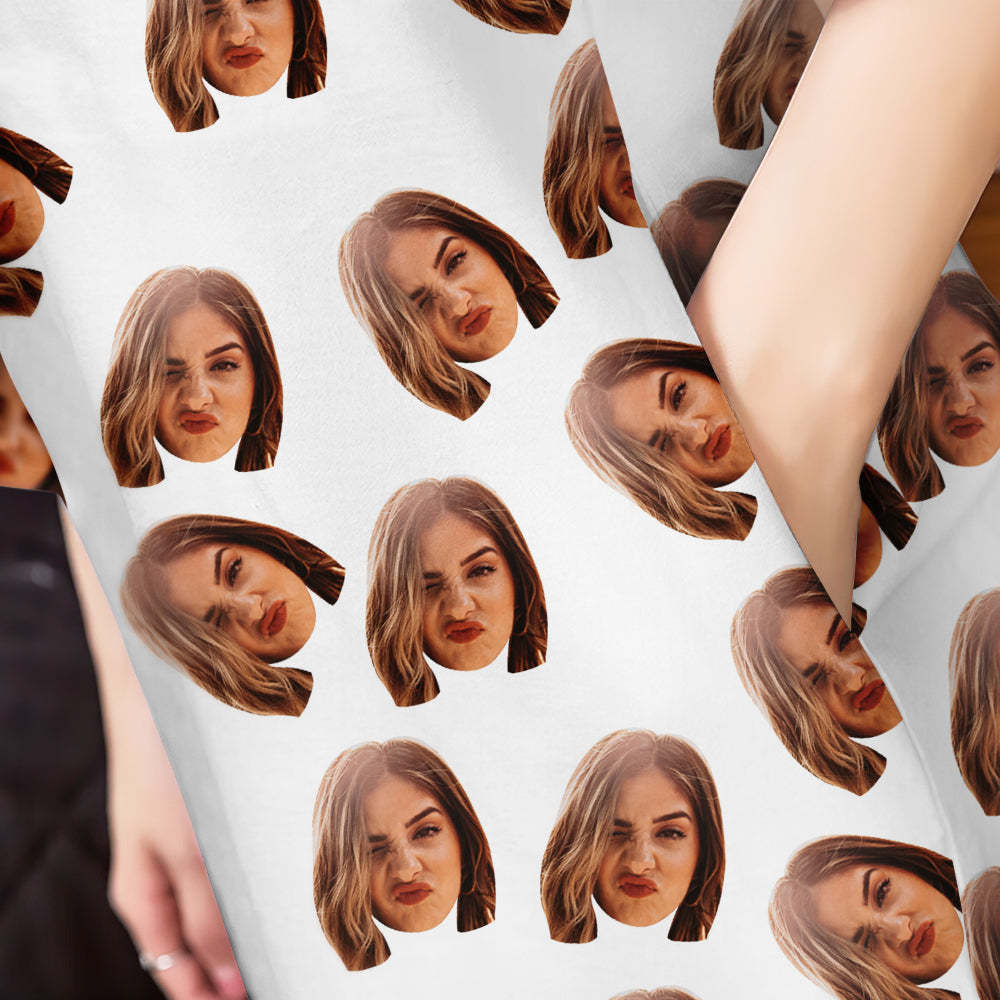 Custom Photo Face Nightdress Personalized Women's Oversized Colorful Nightshirt Gifts For Women - auphotoblanket