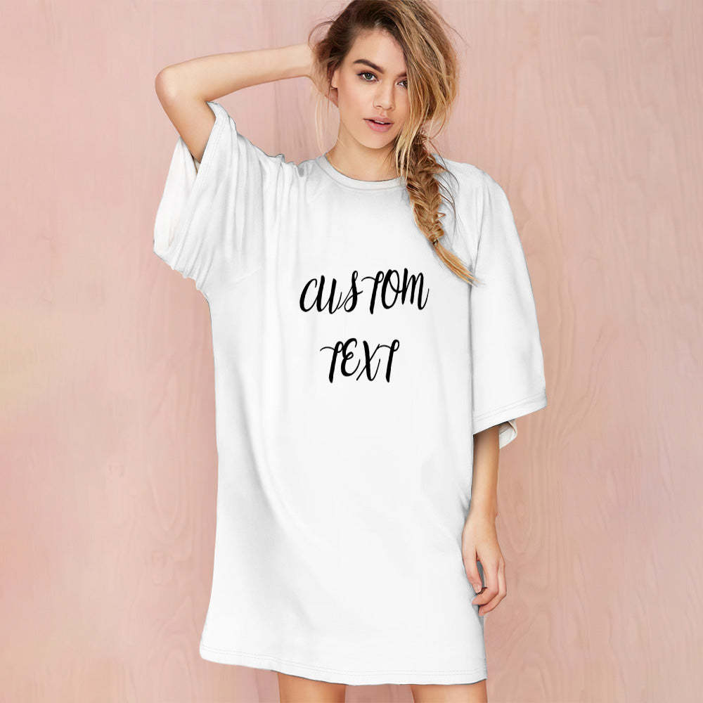 Personalised Sleep T Custom Nightdress Personalised Women's Oversized Colorful T-shirt - auphotoblanket