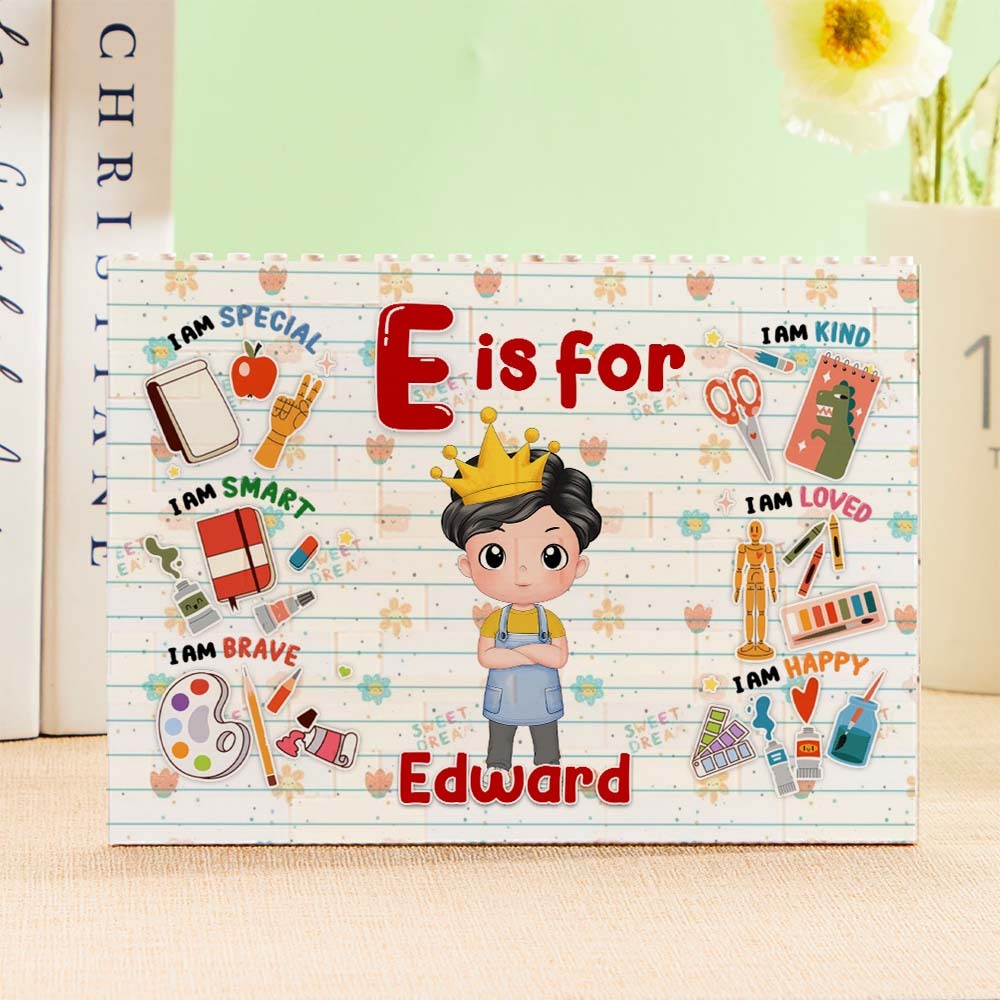 Personalized Horizontal Building Brick My Dream Job Block Birthday Gift For Kids - auphotoblanket