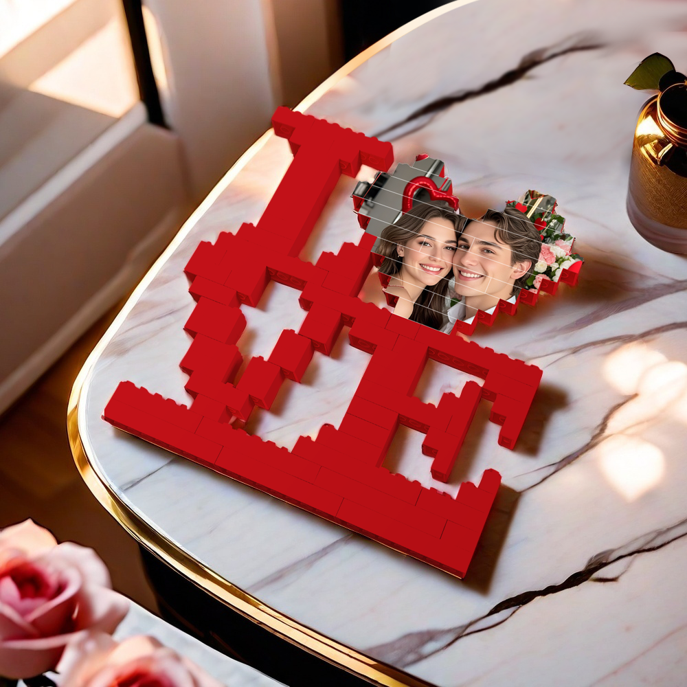 Valentine's Day Gifts Custom Building Brick Photo Block Personalised Love Brick Puzzles Gifts for Lovers - auphotoblanket