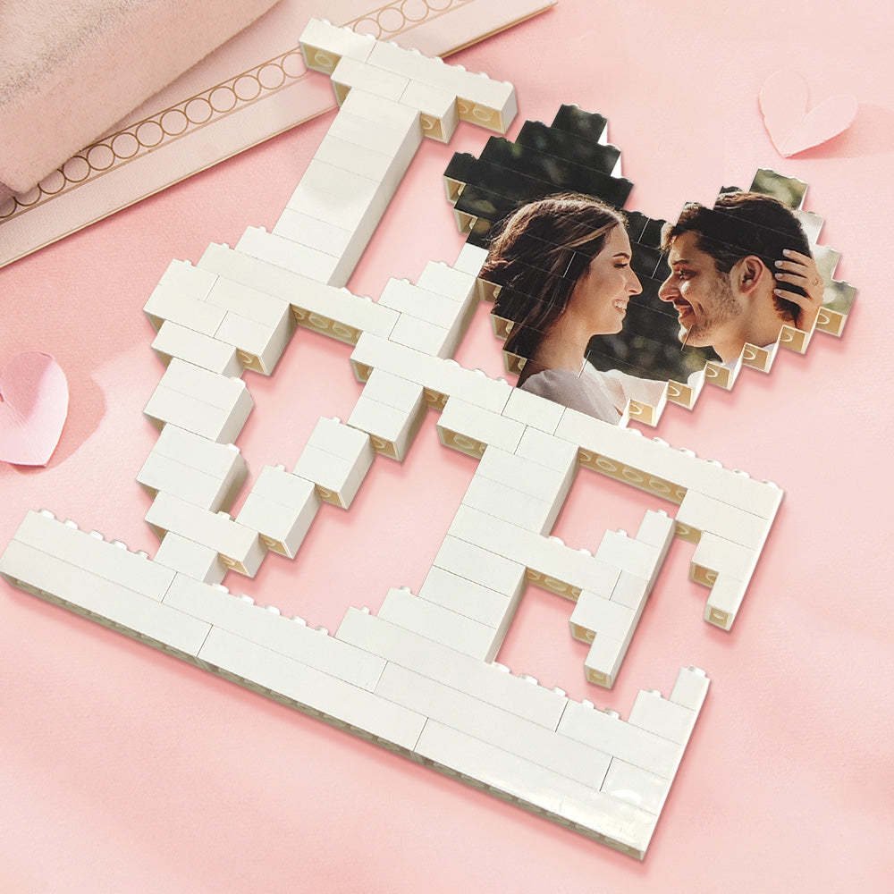 Custom Building Brick Photo Block Personalised Love Brick Puzzles Gifts for Lovers - auphotoblanket