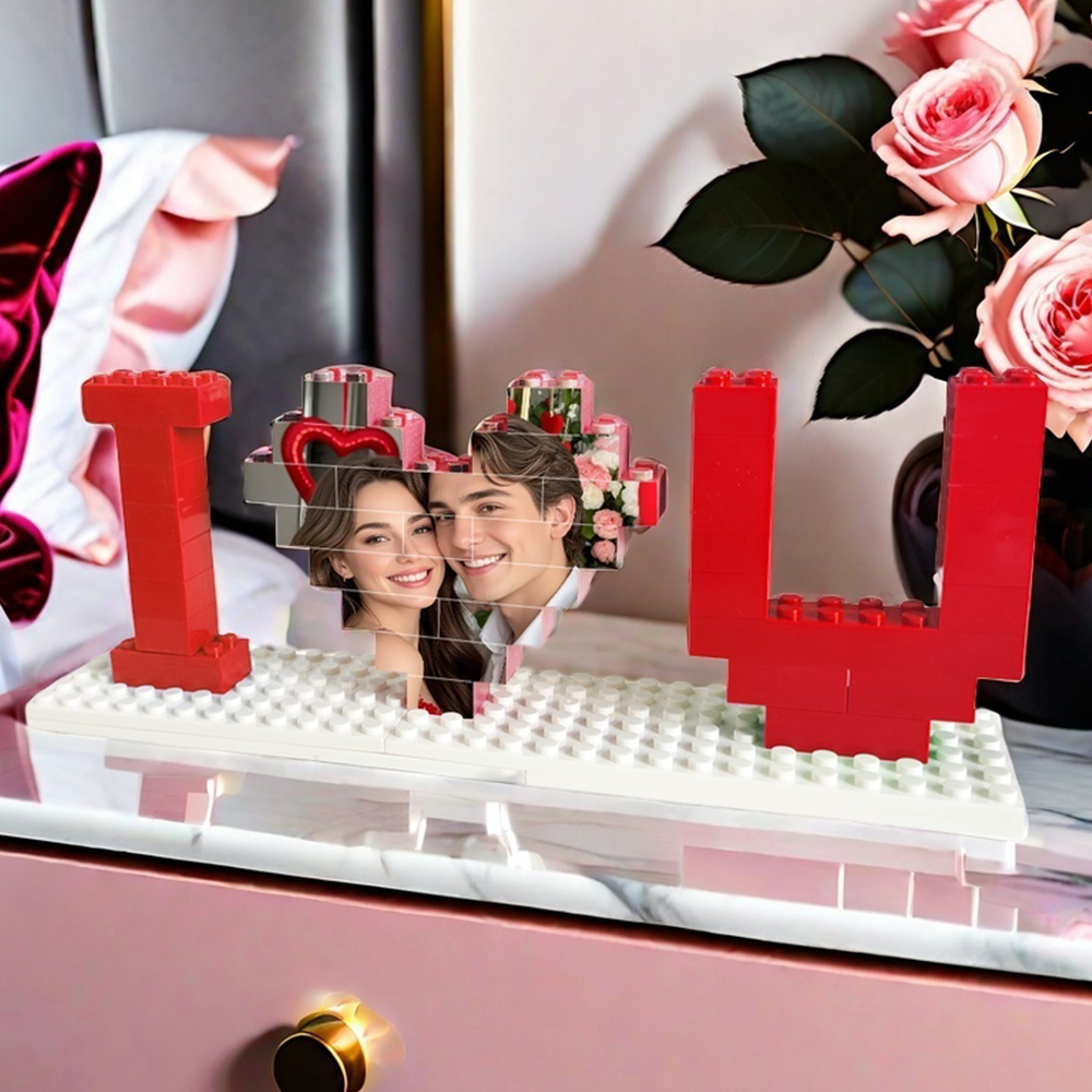 Valentine's Day Gifts Custom Building Brick Photo Block Personalised I Love You Brick Puzzles Gifts for Lover - auphotoblanket