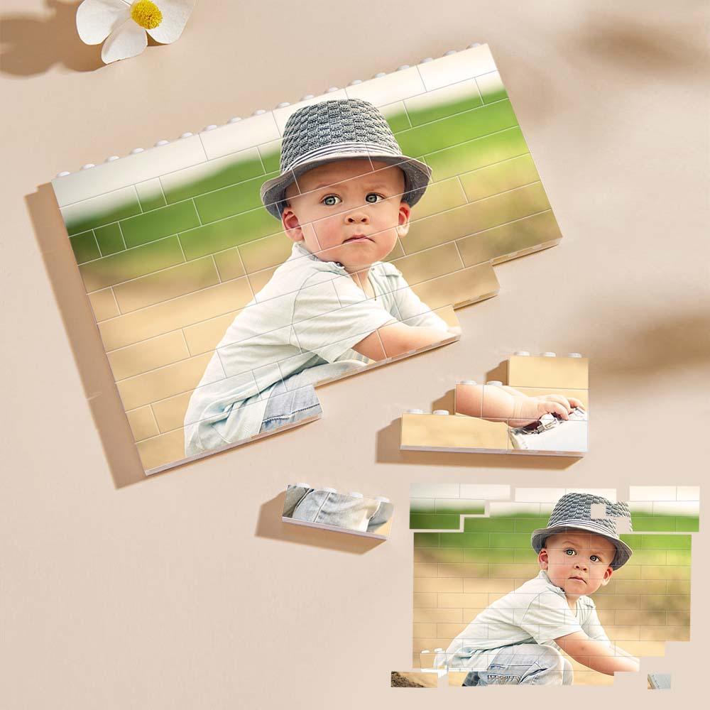 Custom Photo Building Blocks Puzzle Engraving Personalized Building Brick Square Shape For Children's Day - auphotoblanket