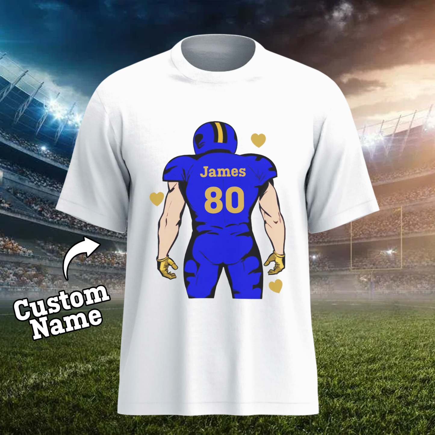 Shine On Game Day - Custom Glitter Football Player Hoodie T-shirt - auphotoblanket