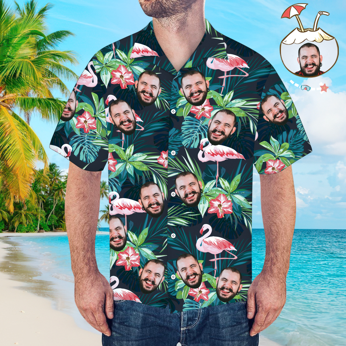 Custom Hawaiian Shirts Colorful Flamingo Aloha Beach Shirt For Men - auphotoblanket