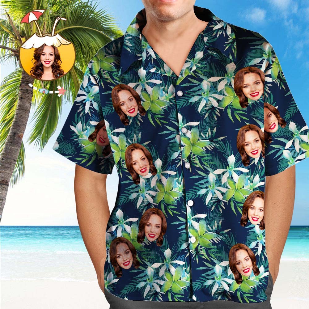 Custom Hawaiian Shirts Leaves & Petal Aloha Beach Shirt For Men - auphotoblanket
