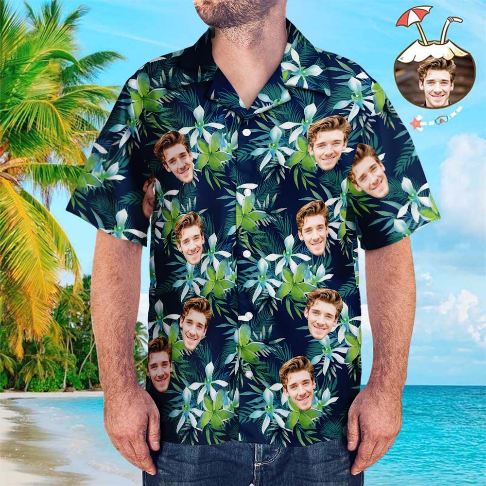 Custom Hawaiian Shirts Leaves & Petal Aloha Beach Shirt For Men - auphotoblanket