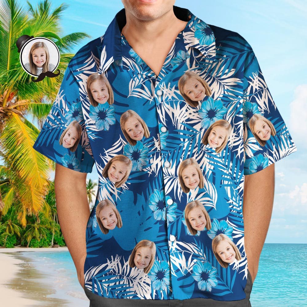 Custom Hawaiian Shirts Flowers and Leaves Design Personalized Aloha Beach Shirt For Men