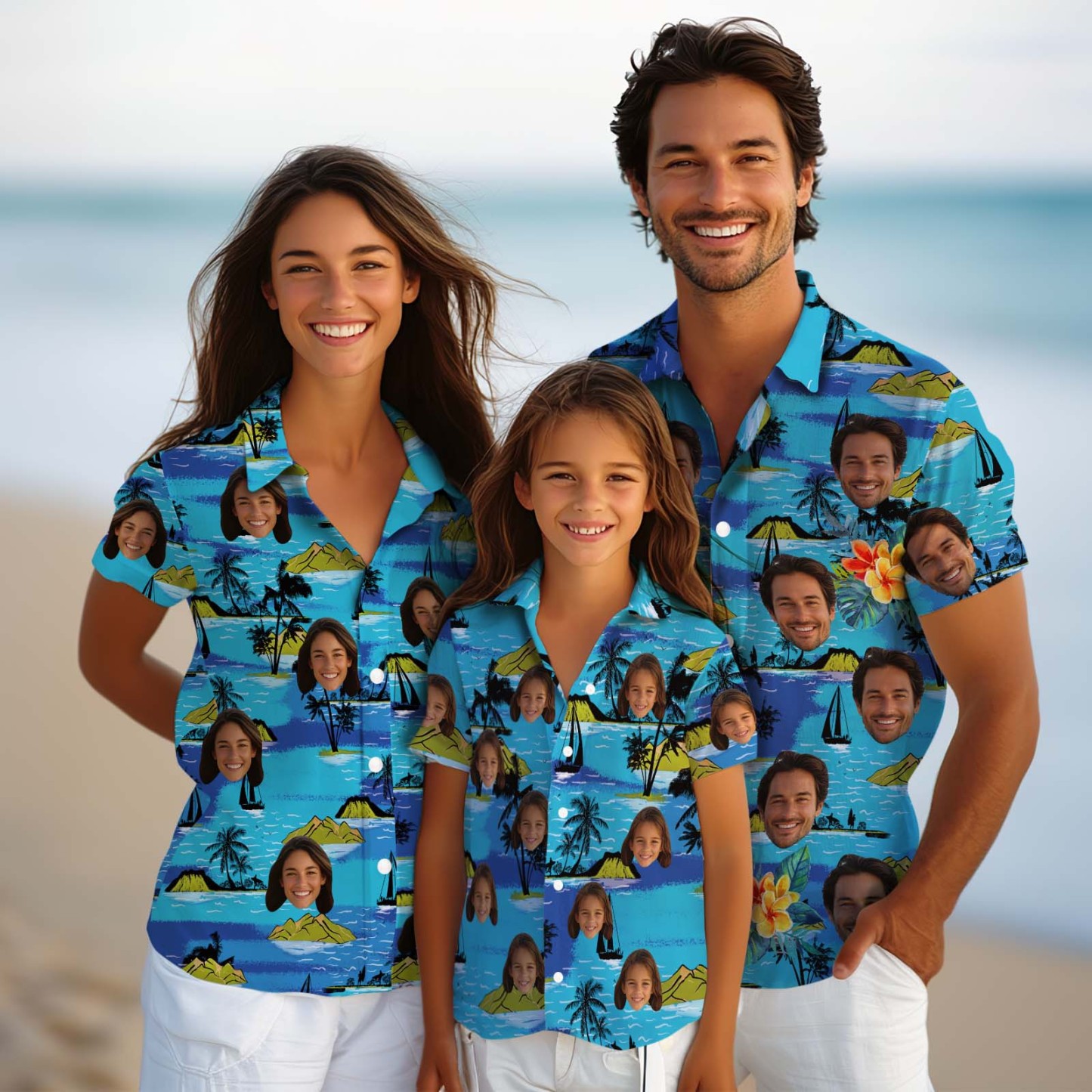 Island Blues - Custom Kids Unisex Hawaiian Shirt - auphotoblanket
