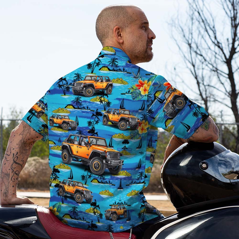 Upload Car Photo Custom Hawaiian Shirts Mountains Personalized Aloha Beach Shirt For Men - auphotoblanket