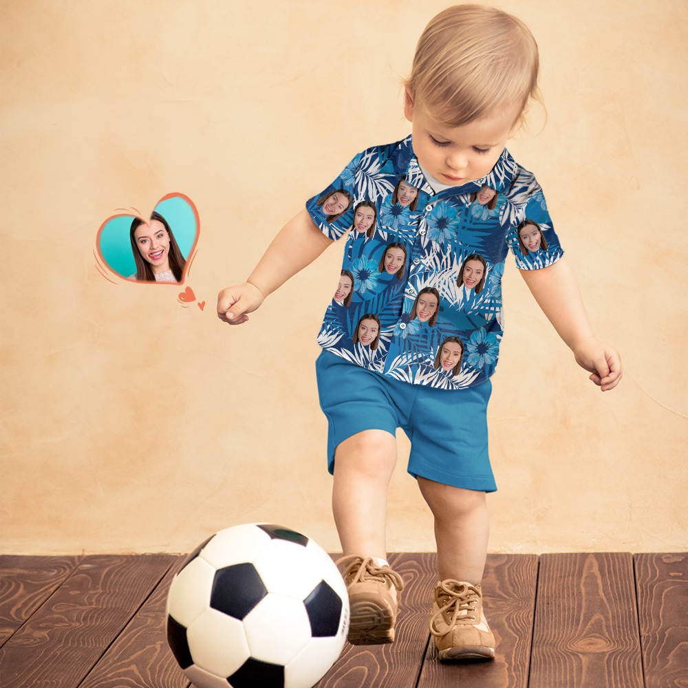 Tropical Blues - Custom Kids Unisex Hawaiian Shirt - auphotoblanket