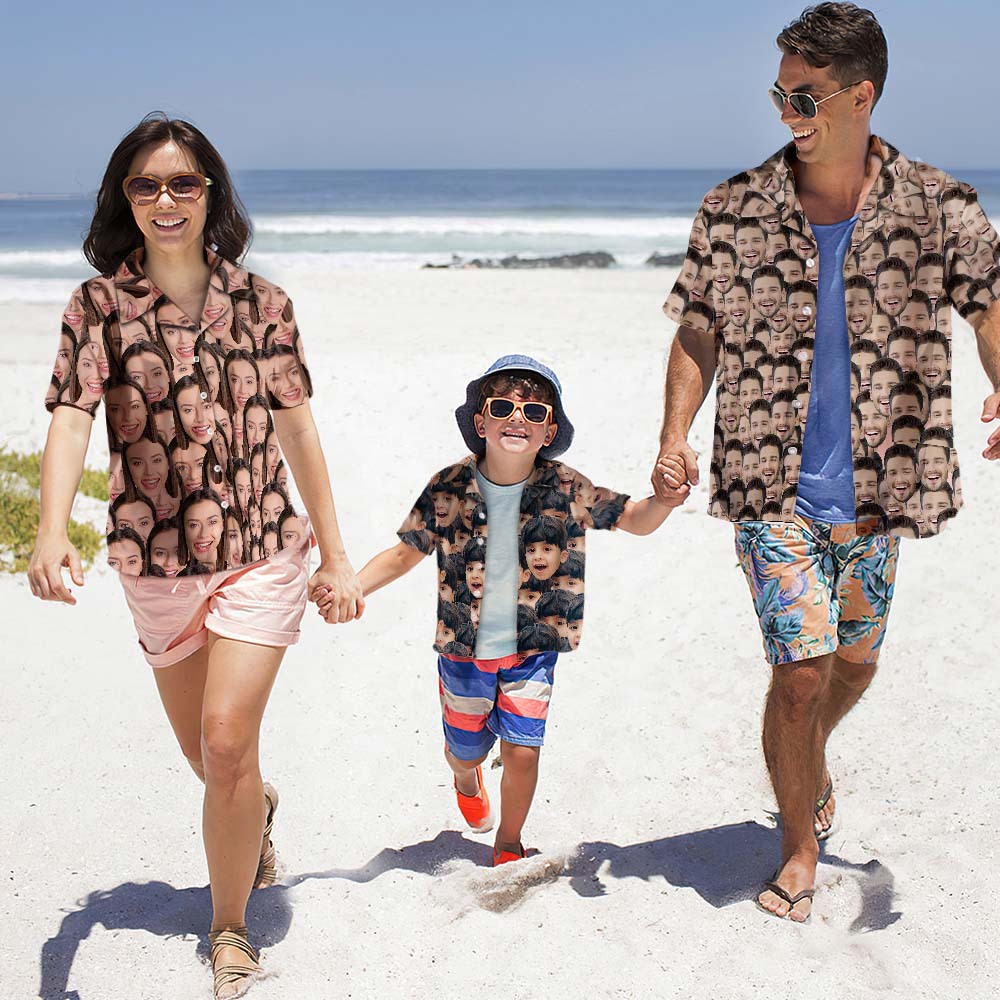 Face Frenzy - Custom Kids Unisex Hawaiian Shirt - auphotoblanket