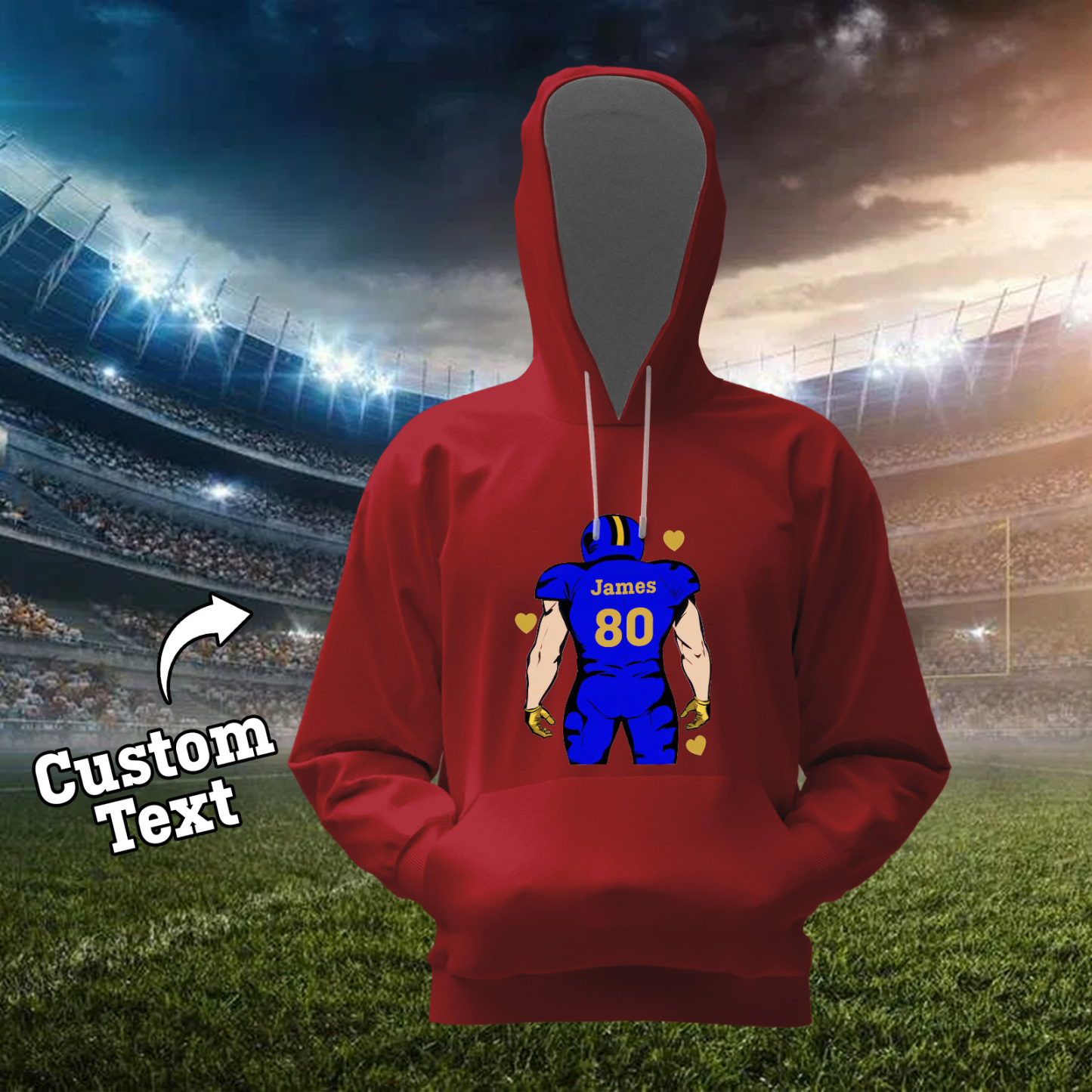 Shine On Game Day - Custom Glitter Football Player Hoodie T-shirt - auphotoblanket