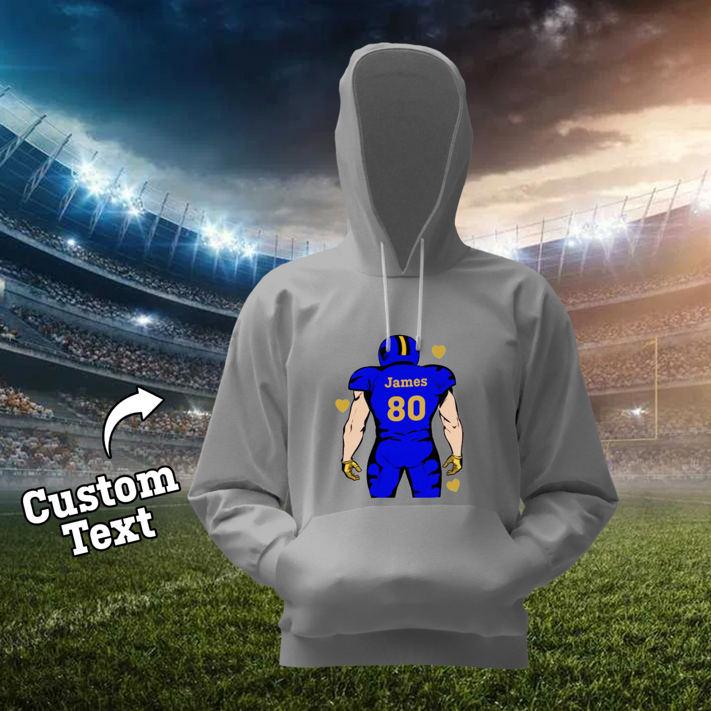 Shine On Game Day - Custom Glitter Football Player Hoodie T-shirt - auphotoblanket