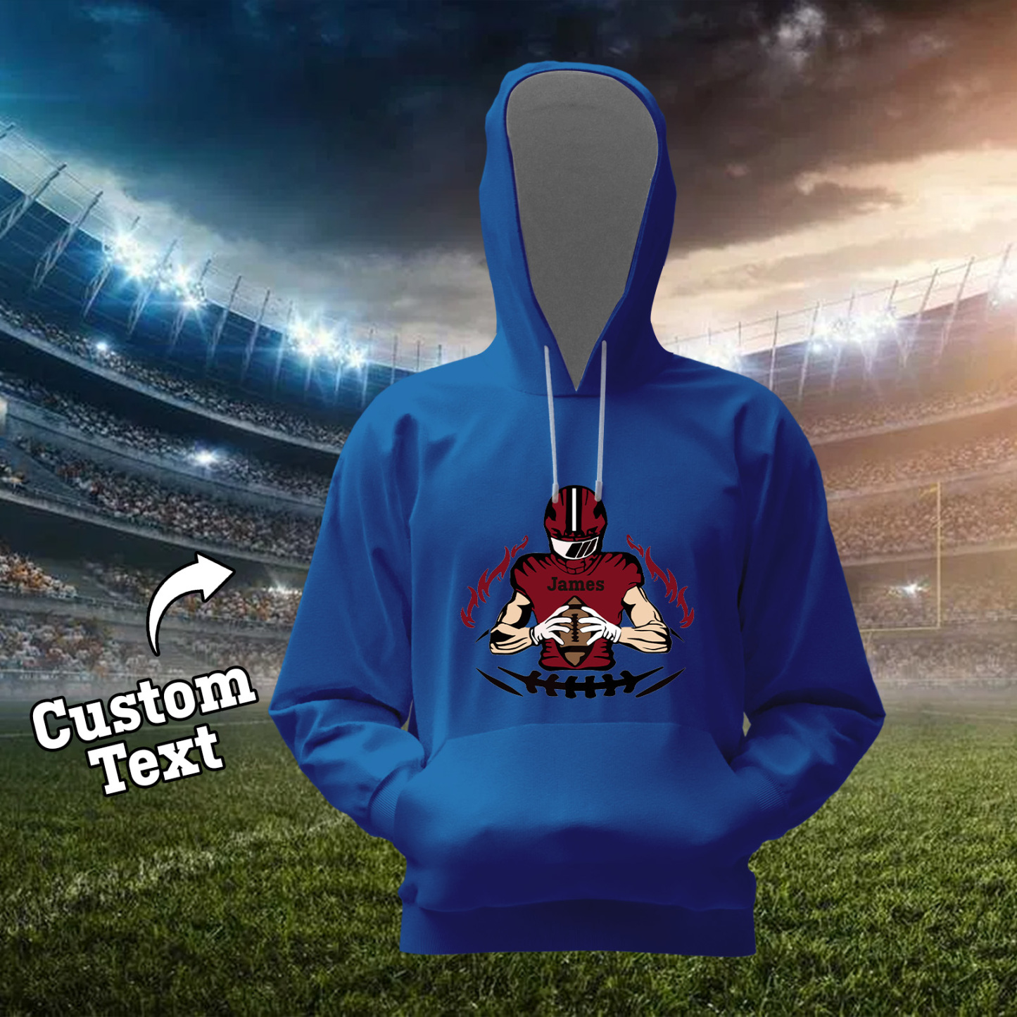 Shine On Game Day - Custom Glitter Football Player Hoodie T-shirt - auphotoblanket