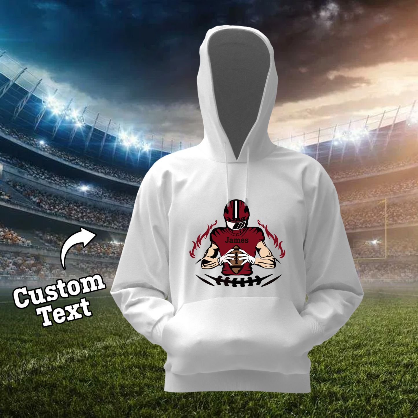 Shine On Game Day - Custom Glitter Football Player Hoodie - auphotoblanket