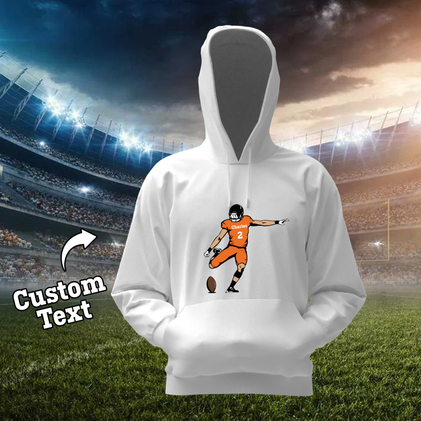 Shine On Game Day - Custom Glitter Football Player Hoodie T-shirt - auphotoblanket