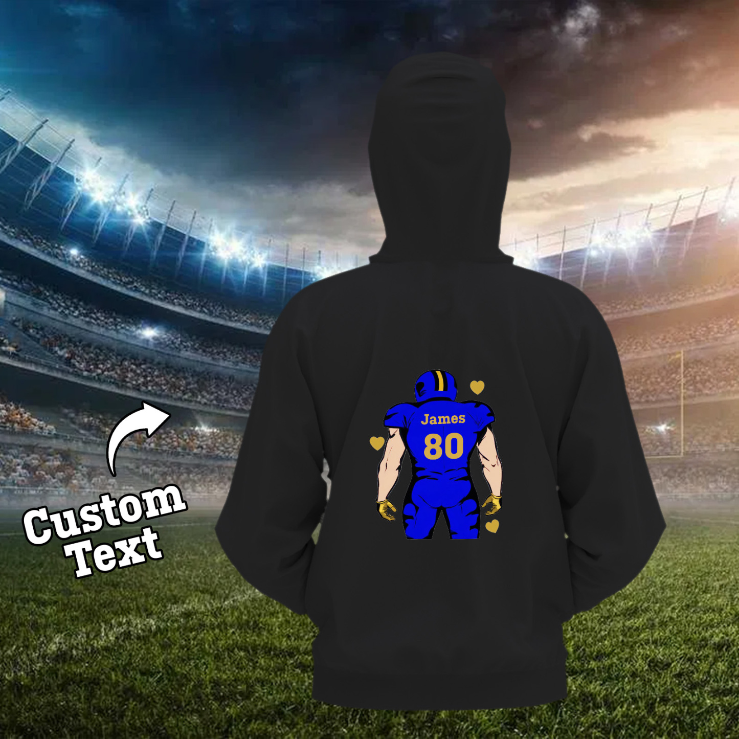 Shine On Game Day - Custom Glitter Football Player Hoodie T-shirt - auphotoblanket