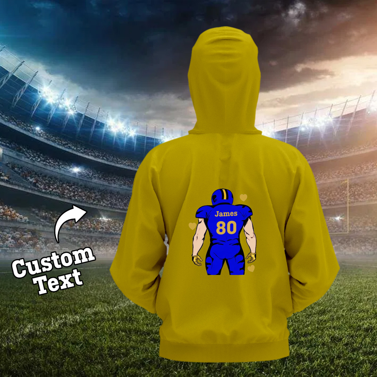 Shine On Game Day - Custom Glitter Football Player Hoodie T-shirt - auphotoblanket