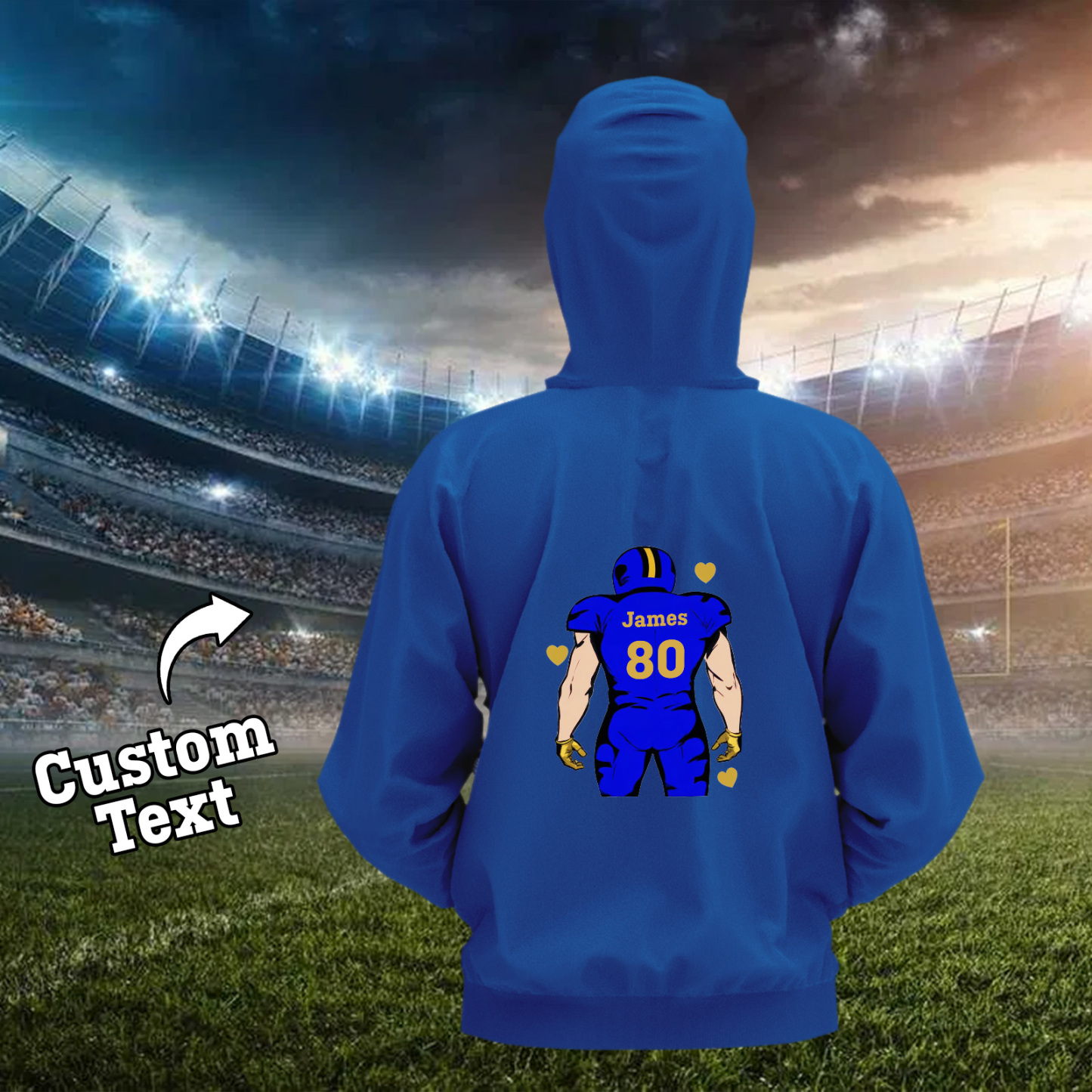 Shine On Game Day - Custom Glitter Football Player Hoodie T-shirt - auphotoblanket